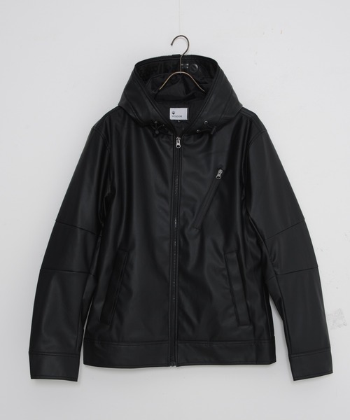 JEANS MATE(ジーンズメイト)の「ブラックPU素材 ライダースタイプ/フードタイプジャケット フェイクレザー(ライダースジャケット・メンズ・その他1/その他2/その他3・MEDIUM/LARGE/X-LARGE)」の19枚目の写真