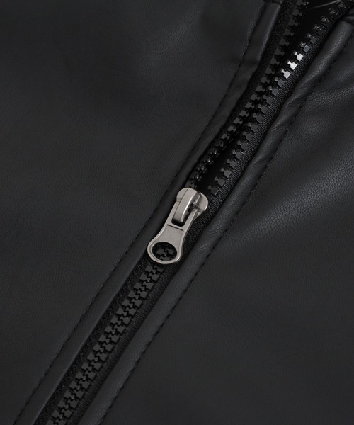JEANS MATE(ジーンズメイト)の「ブラックPU素材 ライダースタイプ/フードタイプジャケット フェイクレザー(ライダースジャケット・メンズ・その他1/その他2/その他3・MEDIUM/LARGE/X-LARGE)」の22枚目の写真