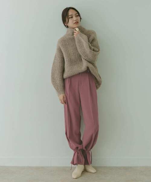 KBF+（ケービーエフプラス）の「KBF+　スソシボリパンツ∴（その他パンツ・レディース・ピンク系その他/ライトベージュ・38/36）」の8枚目の写真