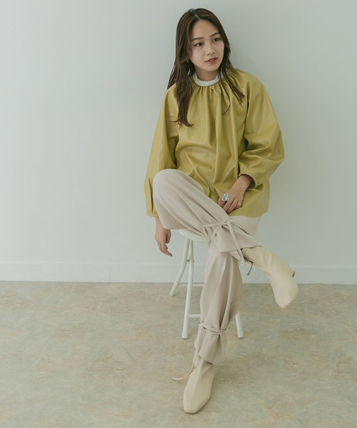 KBF+（ケービーエフプラス）の「KBF+　スソシボリパンツ∴（その他パンツ・レディース・ピンク系その他/ライトベージュ・38/36）」の10枚目の写真