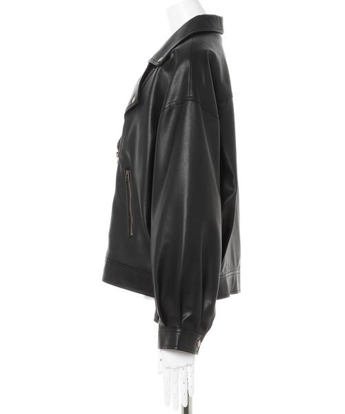 INGNI（イング）の「BIGライダース／A（ライダースジャケット・レディース・ブラック/ベージュ/アイボリー・M）」の5枚目の写真