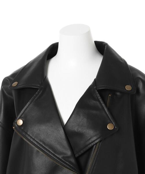 INGNI（イング）の「BIGライダース／A（ライダースジャケット・レディース・ブラック/ベージュ/アイボリー・M）」の7枚目の写真