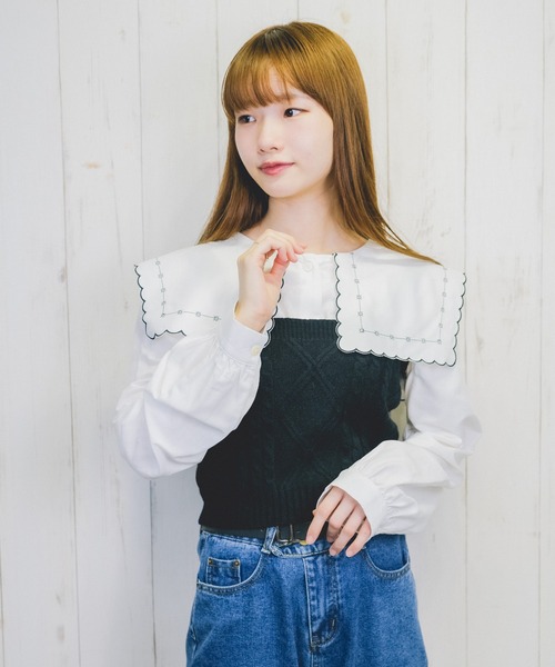 Clice de Paris（クリシェドゥパリス）の「K/ニットキャミソール（キャミソール・レディース・オフホワイト/ブラック/ベージュ・ONESIZE）」の2枚目の写真