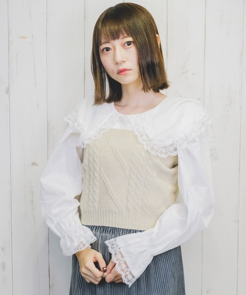 Clice de Paris（クリシェドゥパリス）の「K/ニットキャミソール（キャミソール・レディース・オフホワイト/ブラック/ベージュ・ONESIZE）」の22枚目の写真