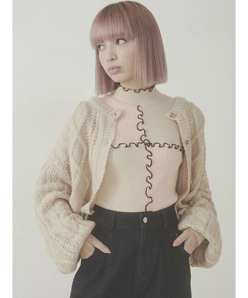 merry jenny（メリージェニー）の「ハイショクメロウリブニット（ニット/セーター・レディース・ネイビー/ピンク/アイボリー・FREE）」の21枚目の写真