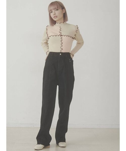 merry jenny（メリージェニー）の「ハイショクメロウリブニット（ニット/セーター・レディース・ネイビー/ピンク/アイボリー・FREE）」の16枚目の写真