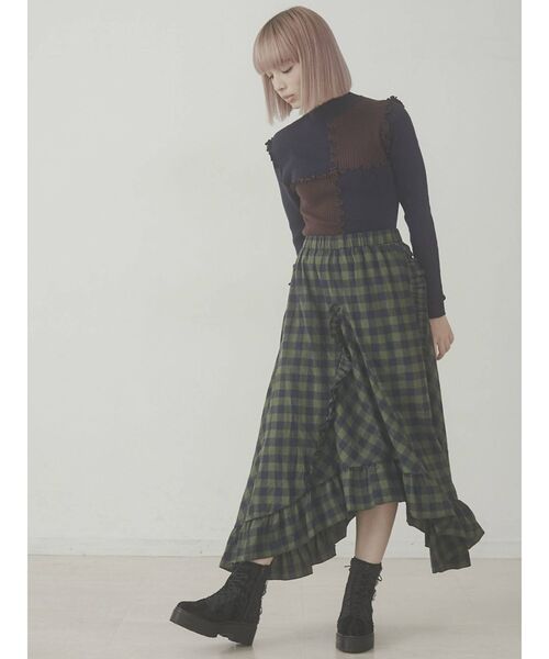 merry jenny（メリージェニー）の「ハイショクメロウリブニット（ニット/セーター・レディース・ネイビー/ピンク/アイボリー・FREE）」の6枚目の写真