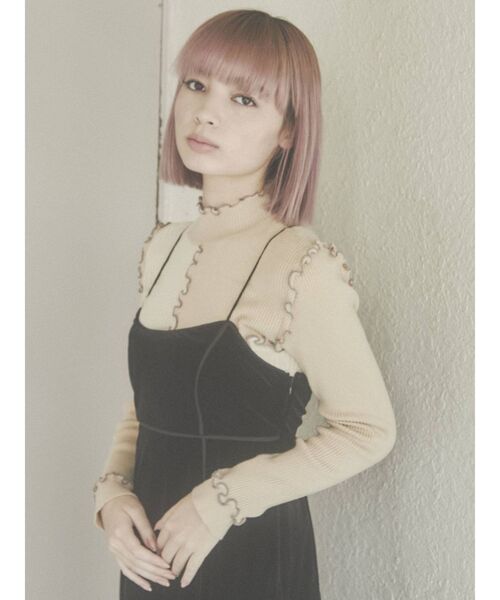 merry jenny（メリージェニー）の「ハイショクメロウリブニット（ニット/セーター・レディース・ネイビー/ピンク/アイボリー・FREE）」の13枚目の写真