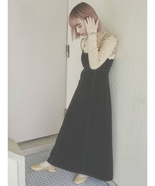 merry jenny（メリージェニー）の「ハイショクメロウリブニット（ニット/セーター・レディース・ネイビー/ピンク/アイボリー・FREE）」の7枚目の写真