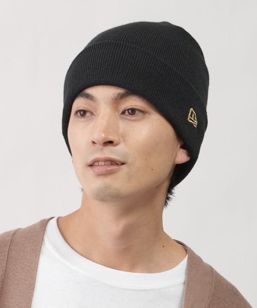NEW ERA（ニューエラ）の「NEW ERA  BASIC CUFF KNIT（ニットキャップ/ビーニー・メンズ・ネイビー/ブラウン/グレー/アイボリー/ブラック×ホワイト/ブラック×ブラック/バーガンディー/ウィート/ブラック×ゴールド・57~59cm）」の5枚目の写真
