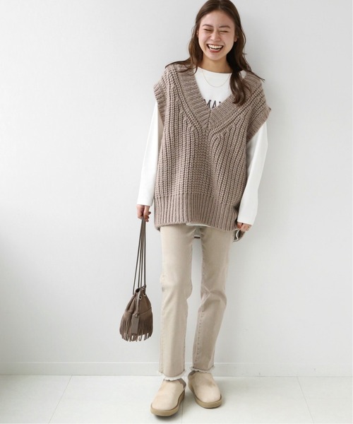 JOURNAL STANDARD relume(ジャーナルスタンダード レリューム)の「【MARITAS】カットオフカラーデニム◆(デニムパンツ・レディース・カーキ/グレー/キャメル/ベージュ・36/38)」の5枚目の写真
