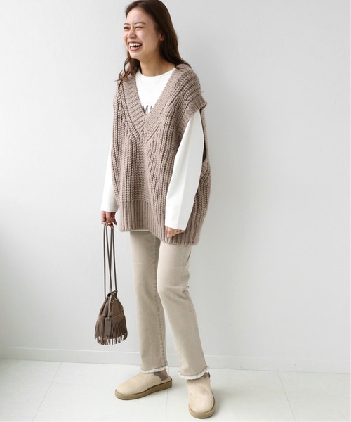 JOURNAL STANDARD relume(ジャーナルスタンダード レリューム)の「【MARITAS】カットオフカラーデニム◆(デニムパンツ・レディース・カーキ/グレー/キャメル/ベージュ・36/38)」の6枚目の写真