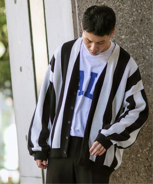 JOINT WORKS（ジョイントワークス）の「CHECKER FLAG CARDIGAN（カーディガン/ボレロ・メンズ・パープル系その他/ブラック系その他/ブラック/パープル・MEDIUM/LARGE）」の2枚目の写真