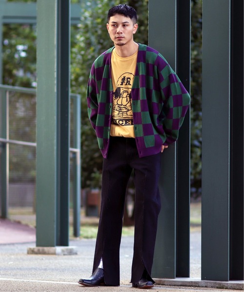 JOINT WORKS（ジョイントワークス）の「CHECKER FLAG CARDIGAN（カーディガン/ボレロ・メンズ・パープル系その他/ブラック系その他/ブラック/パープル・MEDIUM/LARGE）」の18枚目の写真
