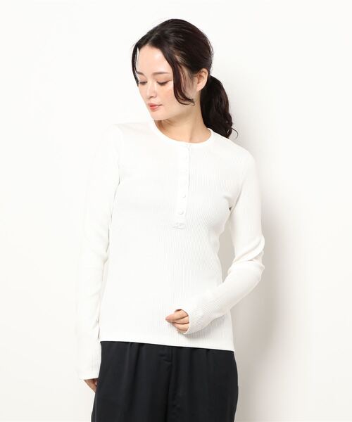 Courreges クレージュ ホワイト VネックTシャツ S（Amazon
