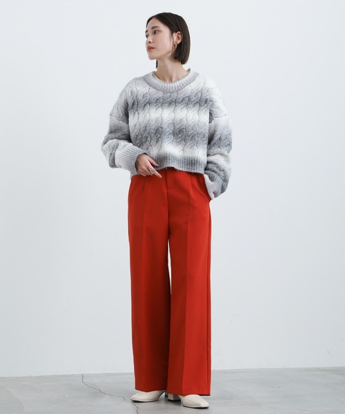 select MOCA(セレクトモカ)の「2021 AW グラデーションボーダーショートニット(ニット/セーター・レディース・グレー/イエロー・FREE)」の3枚目の写真