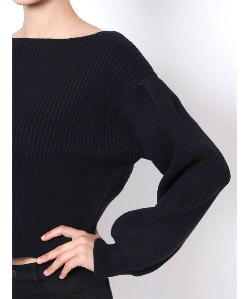 EMODA（エモダ）の「ボートネックパフニット（ニット/セーター・レディース・グリーン/アイボリー/マスタード/ブラック・FREE）」の11枚目の写真