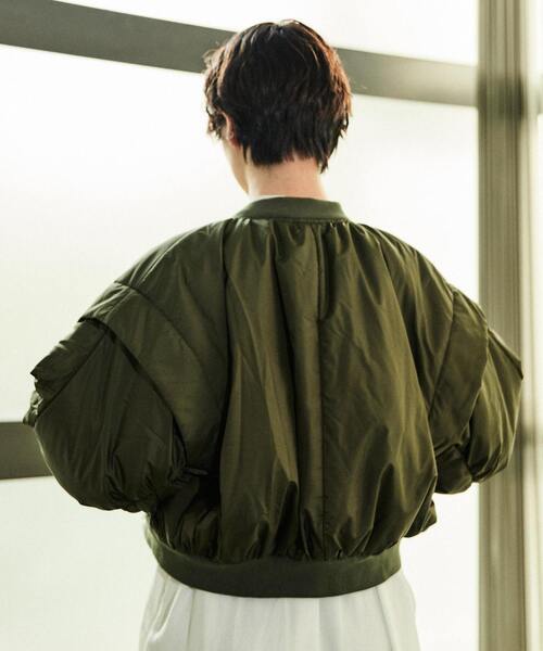 nota(ノータ)の「変形ショートMA-1(ミリタリージャケット・レディース・ブラック/カーキ・FREE)」の4枚目の写真
