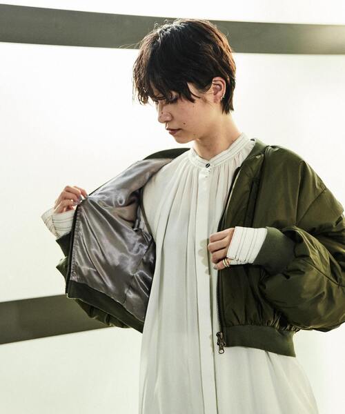 nota(ノータ)の「変形ショートMA-1(ミリタリージャケット・レディース・ブラック/カーキ・FREE)」の14枚目の写真
