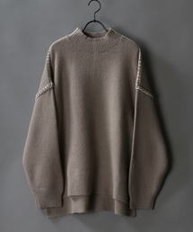 Blanket stitch mock turtle neck knit/ブランケット ステッチ モックネック セーター