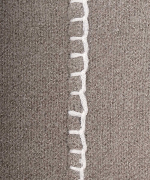 SITRY(シトリー)の「Blanket stitch mock turtle neck knit/ブランケット ステッチ モックネック セーター(ニット/セーター・メンズ・ブラック/オフホワイト/グリーン/グレイッシュベージュ・M/L)」の14枚目の写真