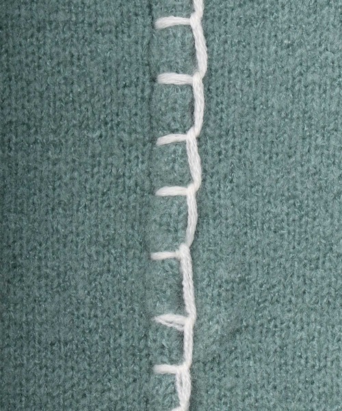 SITRY(シトリー)の「Blanket stitch mock turtle neck knit/ブランケット ステッチ モックネック セーター(ニット/セーター・メンズ・ブラック/オフホワイト/グリーン/グレイッシュベージュ・M/L)」の15枚目の写真