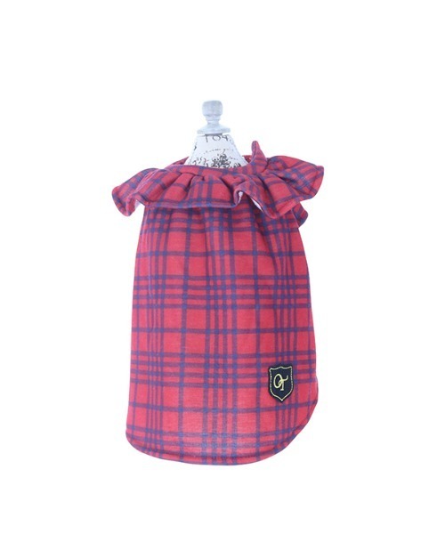 One Octave（ワンオクターヴ）の「OneOctave/フリルチェックワンピ/犬