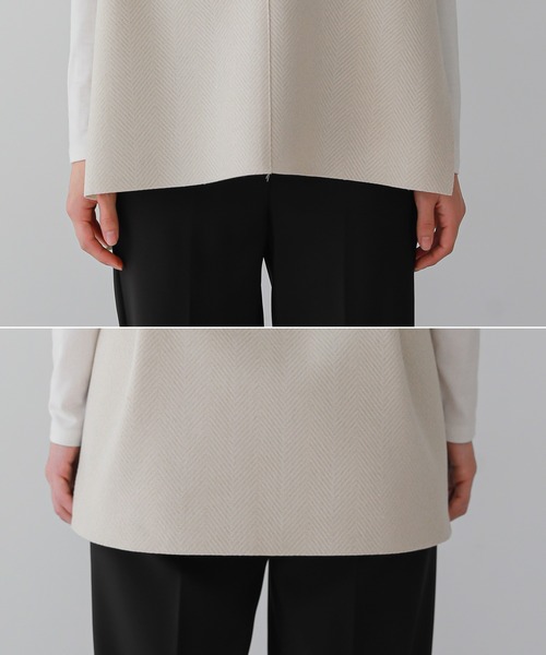 UNE MANSION（ユヌマンション）の「[UNE ORIGINAL] ヘリンボーンベスト(ベルトset)（ベスト・レディース・クリーム/ブラウン/ライトブラウン/ダークグレー/ライトベージュ/ブラック・FREE）」の15枚目の写真