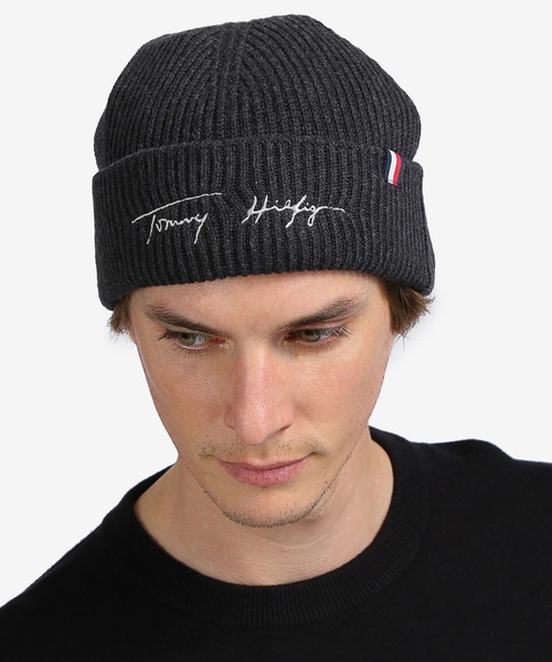 TOMMY HILFIGER(トミーヒルフィガー)の「シグネチャーロゴニットキャップ(ニットキャップ/ビーニー・メンズ・チャコールグレー・FREE)」の6枚目の写真