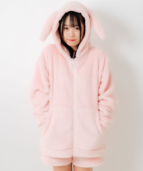 WEGO（ウィゴー）の「WEGO/ウサギパーカー（ルームウェア/パジャマ・レディース・ブラック/オフホワイト/ピンク・FREE）」の20枚目の写真