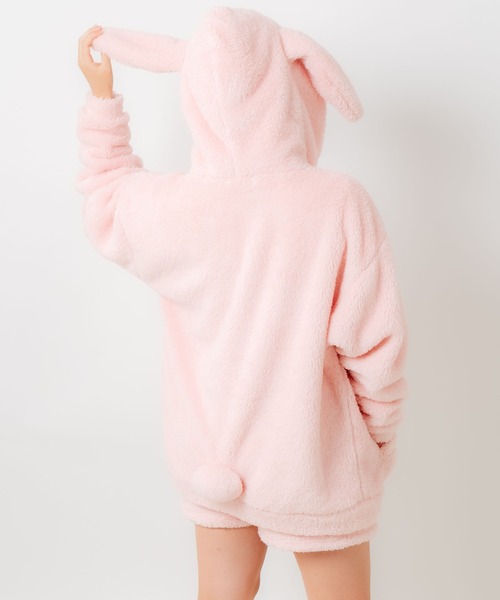 WEGO（ウィゴー）の「WEGO/ウサギパーカー（ルームウェア/パジャマ・レディース・ブラック/オフホワイト/ピンク・FREE）」の21枚目の写真