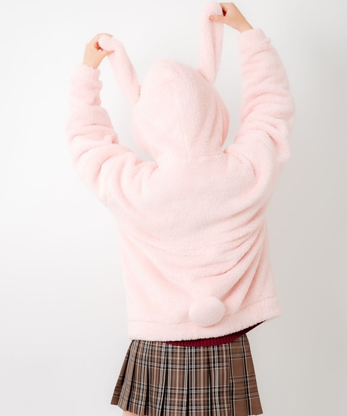 WEGO（ウィゴー）の「WEGO/ウサギパーカー（ルームウェア/パジャマ・レディース・ブラック/オフホワイト/ピンク・FREE）」の22枚目の写真