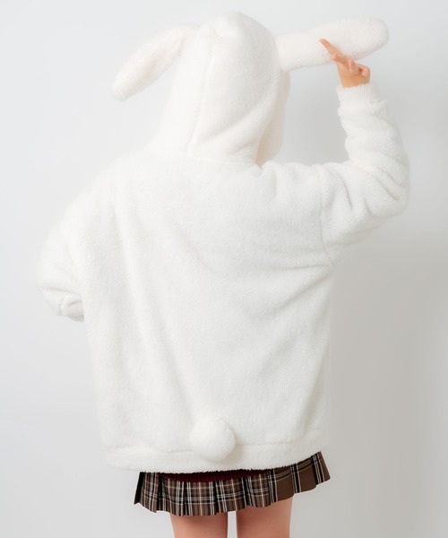 WEGO（ウィゴー）の「WEGO/ウサギパーカー（ルームウェア/パジャマ・レディース・ブラック/オフホワイト/ピンク・FREE）」の13枚目の写真