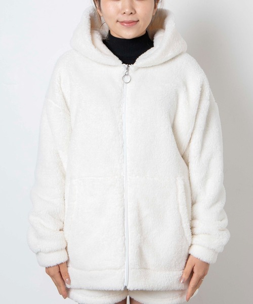 WEGO（ウィゴー）の「WEGO/ウサギパーカー（ルームウェア/パジャマ・レディース・ブラック/オフホワイト/ピンク・FREE）」の8枚目の写真