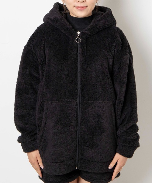 WEGO（ウィゴー）の「WEGO/ウサギパーカー（ルームウェア/パジャマ・レディース・ブラック/オフホワイト/ピンク・FREE）」の7枚目の写真