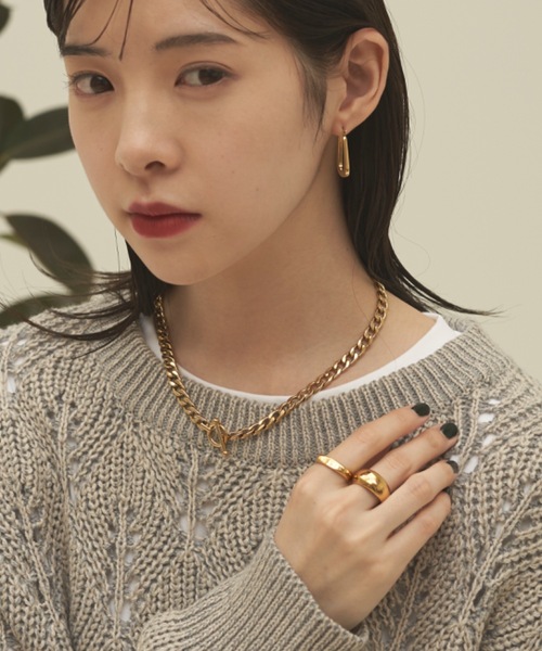 muku（ムク）の「金属アレルギー対応 スクエアリング / サージカルステンレス（リング・レディース・シルバー/ゴールド・6/8/7）」の3枚目の写真