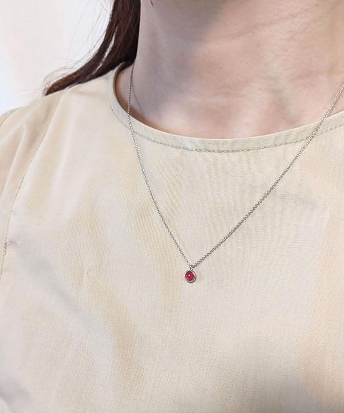 BROTHERHOOD（ブラザーフッド）の「【earyear】バースストーンペンダント：シルバー（ネックレス・レディース・ブルー/ネイビー/クリア/ホワイト/グリーン/ピンク/グレー/ライトパープル/ライトブルー/ライトグリーン/レッド/ターコイズブルー・FREE）」の11枚目の写真