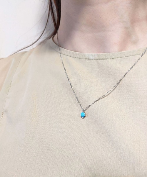 BROTHERHOOD（ブラザーフッド）の「【earyear】バースストーンペンダント：シルバー（ネックレス・レディース・ブルー/ネイビー/クリア/ホワイト/グリーン/ピンク/グレー/ライトパープル/ライトブルー/ライトグリーン/レッド/ターコイズブルー・FREE）」の8枚目の写真