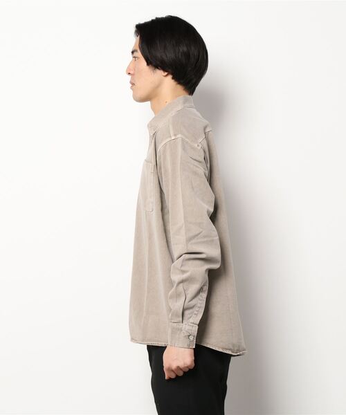 natto（ナット）の「【ユニセックスアイテム】vintage like shirt / ビンテージライクシャツ（シャツ/ブラウス・メンズ・ベージュ/オリーブ・FREE）」の4枚目の写真