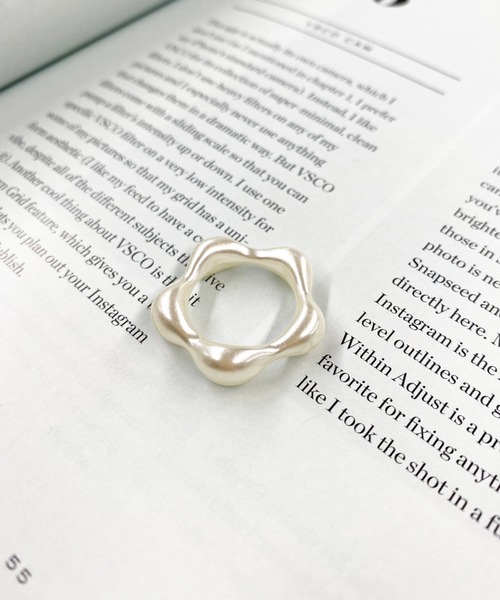 casita(RETRO GIRL)（カシータ）の「リング（リング・レディース・オフホワイト/パープル/クリア/ブラウン・FREE）」の2枚目の写真