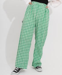 nemne store | ギンガムチェックリラックスパンツ(スラックス)