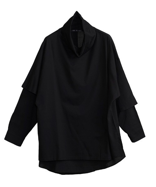 NO ID.(ノーアイディ)の「mlt3699-アシンメトリーレイヤードオフタートルロンT(Tシャツ/カットソー・メンズ・ホワイト/ベージュ/ブラック/ダークグレー・ONE SIZE)」の20枚目の写真