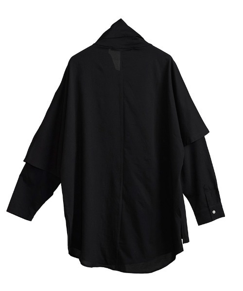 NO ID.(ノーアイディ)の「mlt3699-アシンメトリーレイヤードオフタートルロンT(Tシャツ/カットソー・メンズ・ホワイト/ベージュ/ブラック/ダークグレー・ONE SIZE)」の10枚目の写真