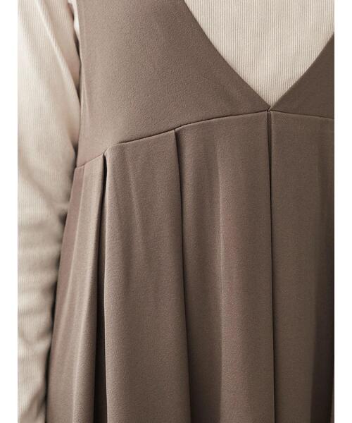 Petit fleur(プチフルール)の「・Petit Fleur キリカエタックワンピース*(ジャンパースカート・レディース・ブラック/ベージュ/グレイッシュベージュ・FREE)」の10枚目の写真