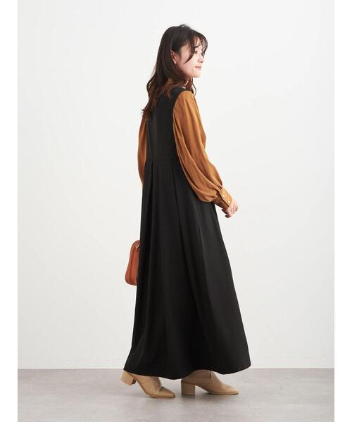 Petit fleur(プチフルール)の「・Petit Fleur キリカエタックワンピース*(ジャンパースカート・レディース・ブラック/ベージュ/グレイッシュベージュ・FREE)」の15枚目の写真