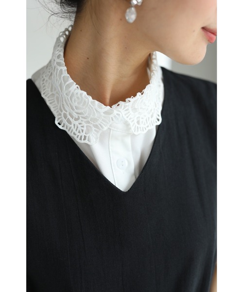 cawaii（カワイイ）の「いつもの服が変わる。カッティングレース付け襟（付け襟・レディース・ホワイト・FREE）」の17枚目の写真