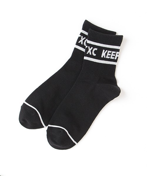 LOVETOXIC（ラブトキシック）の「ラインロゴクルーソックス（ソックス/靴下・キッズ・ピンク/ラベンダー/ブラック/マルチ/ベージュ/サックスブルー・20-22cm/23-25cm）」の2枚目の写真