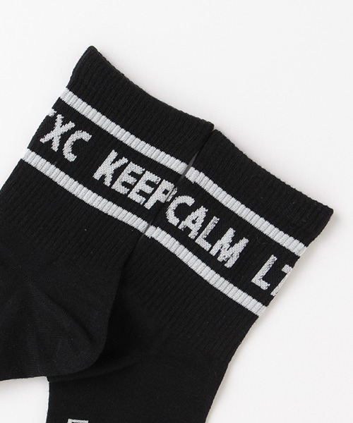 LOVETOXIC（ラブトキシック）の「ラインロゴクルーソックス（ソックス/靴下・キッズ・ピンク/ラベンダー/ブラック/マルチ/ベージュ/サックスブルー・20-22cm/23-25cm）」の7枚目の写真