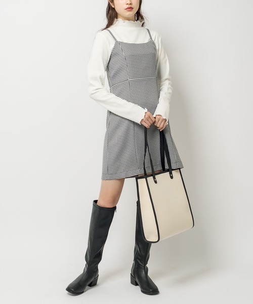 OLIVE des OLIVE（オリーブデオリーブ）の「タートル付ミニキャミワンピ（ワンピース・レディース・ライトグレー/ブラック/ミント/ワンウォッシュ・FREE）」の5枚目の写真