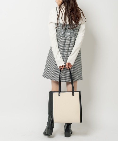 OLIVE des OLIVE（オリーブデオリーブ）の「タートル付ミニキャミワンピ（ワンピース・レディース・ライトグレー/ブラック/ミント/ワンウォッシュ・FREE）」の7枚目の写真